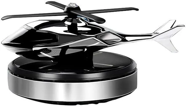 Main image of Car Air Freshener, Helicopter Solar Powered Al Alloy Diffuser, Home & Car Interior Décor | Silver