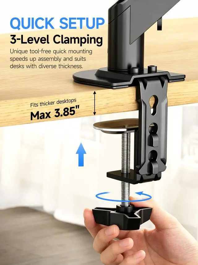 Alt view image 3 of 7 - Single Monitor Arm Fully Adjustable for 17-34-35 Inch Screens