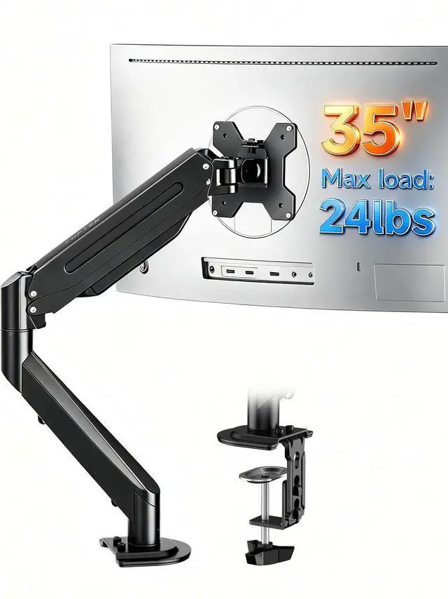 Main image of Single Monitor Arm Fully Adjustable for 17-34-35 Inch Screens