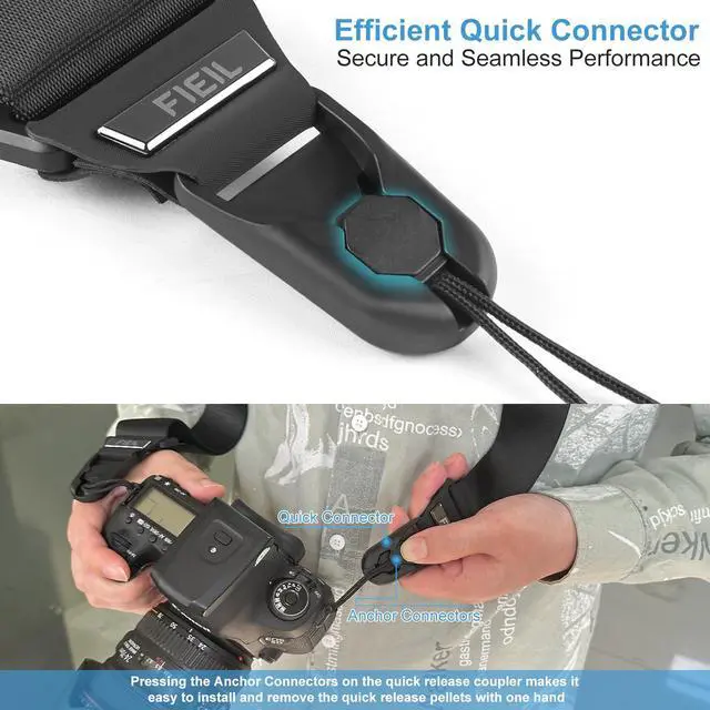 Alt view image 5 of 7 - Camera Strap with Quick Release Plate, Universal Camera Strap with Quick Release and Connection, Smooth and sturdy, Equipped with Comfortable Silicone Shoulder Pad, Strap Width 1.5''(3.8cm)