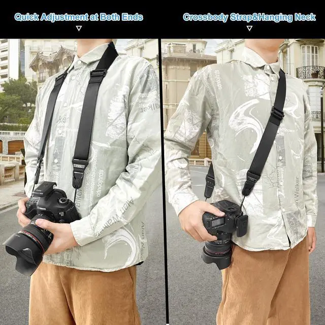 Alt view image 6 of 7 - Camera Strap with Quick Release Plate, Universal Camera Strap with Quick Release and Connection, Smooth and sturdy, Equipped with Comfortable Silicone Shoulder Pad, Strap Width 1.5''(3.8cm)