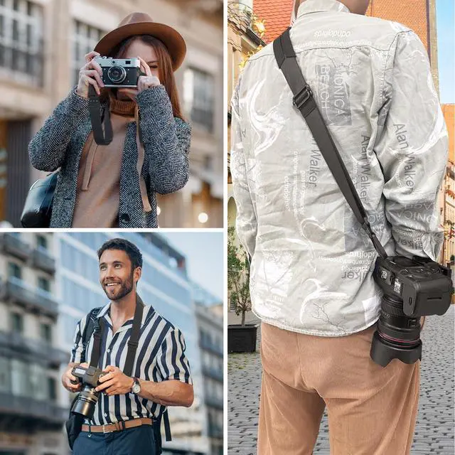 Alt view image 7 of 7 - Camera Strap with Quick Release Plate, Universal Camera Strap with Quick Release and Connection, Smooth and sturdy, Equipped with Comfortable Silicone Shoulder Pad, Strap Width 1.5''(3.8cm)