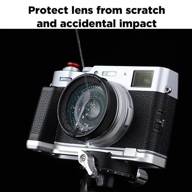 Alt view image 5 of 7 - LUV-X54B Metal Lens Hood with MC UV Protection Multicoated Ultraviolet Lens Filter for Fujifilm X100VI Fuji X100V Camera Black