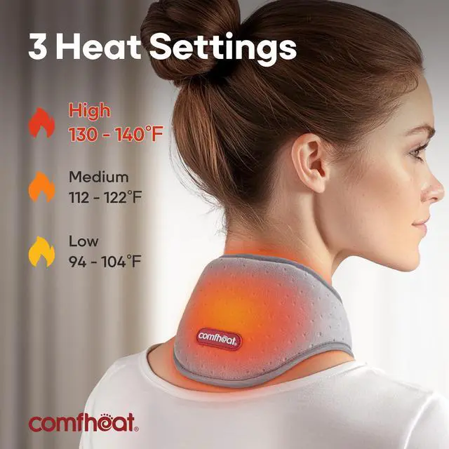 Alt view image 3 of 6 - Cordless Neck Heating Pad with Vibration Massager FSA Eligible HSA
