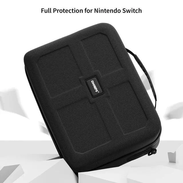 Alt view image 3 of 7 - COOWPS Switch Case for Nintendo Switch/Switch OLED Model, Portable Travel