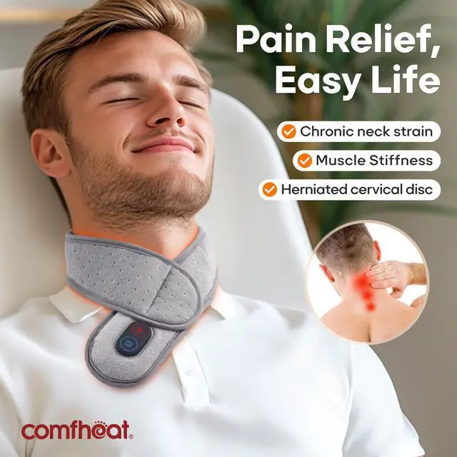 Alt view image 5 of 6 - Cordless Neck Heating Pad with Vibration Massager FSA Eligible HSA