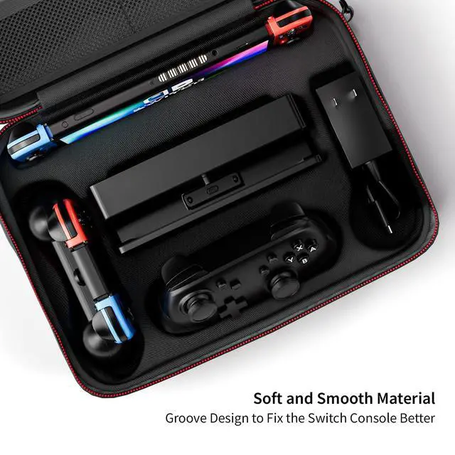 Alt view image 4 of 7 - COOWPS Switch Case for Nintendo Switch/Switch OLED Model, Portable Travel