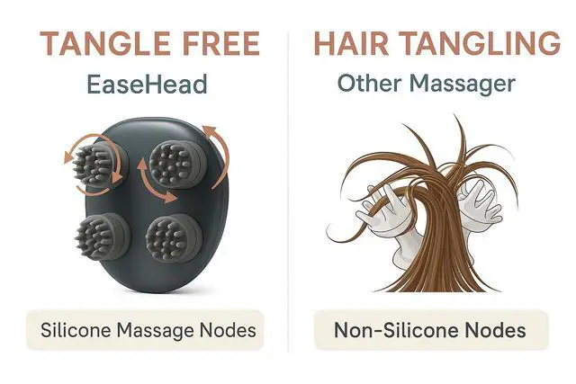 Alt view image 7 of 7 - Electric Scalp Massager for Hair Growth & Stress Relief Gift for Women, Men, Parents & Pets Cordless Waterproof Head Massager with 96 Kneading Nodes (White)