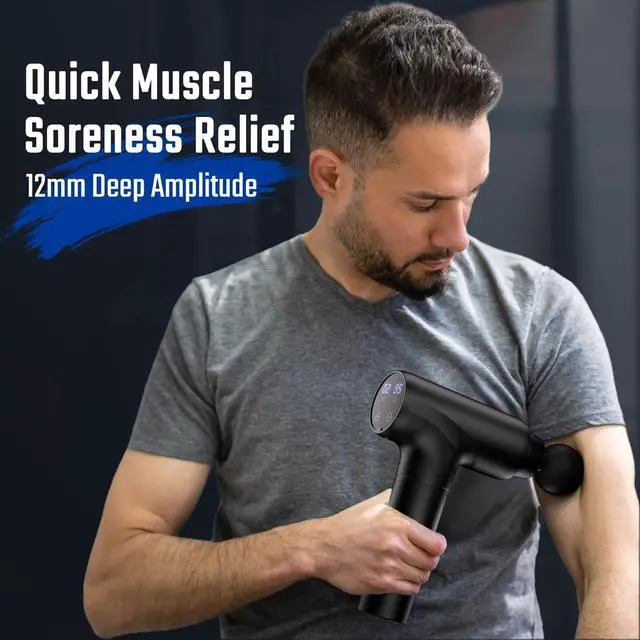Alt view image 2 of 7 - Massage Gun, Muscle Massage Gun Deep Tissue Back Massager for Pain Relief, 20 Speeds Handheld Electric Massager Tool with Silent Brushless Motor, Suitable for Gym Office Home Travel