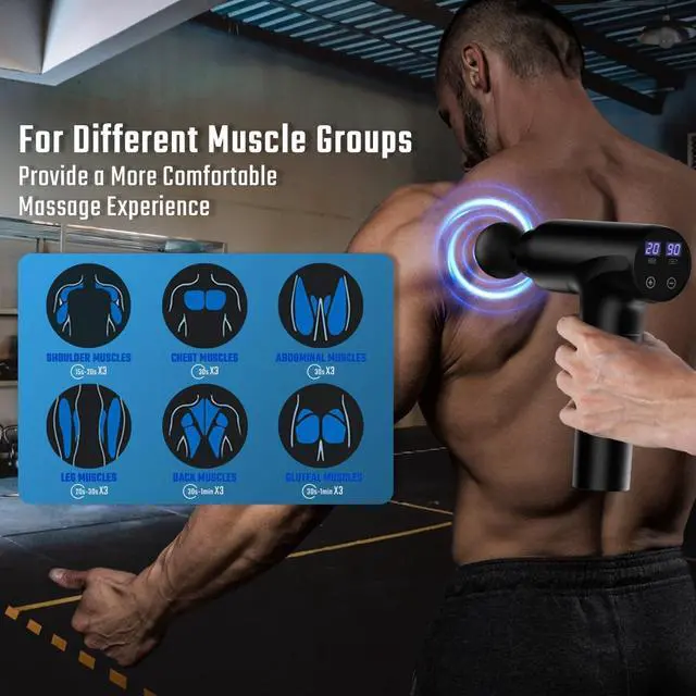 Alt view image 7 of 7 - Massage Gun, Muscle Massage Gun Deep Tissue Back Massager for Pain Relief, 20 Speeds Handheld Electric Massager Tool with Silent Brushless Motor, Suitable for Gym Office Home Travel