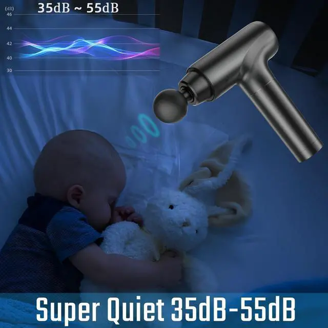 Alt view image 5 of 7 - Massage Gun, Muscle Massage Gun Deep Tissue Back Massager for Pain Relief, 20 Speeds Handheld Electric Massager Tool with Silent Brushless Motor, Suitable for Gym Office Home Travel