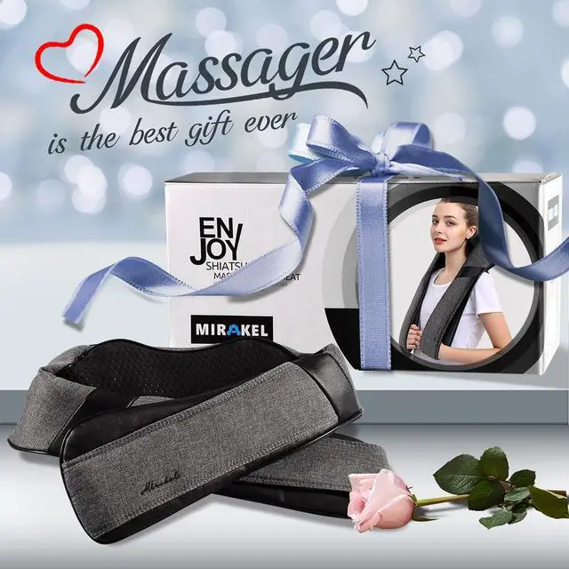 Alt view image 7 of 7 - Shiatsu Neck and Back Massager with Heat for Pain Relief Deep Tissue Gifts