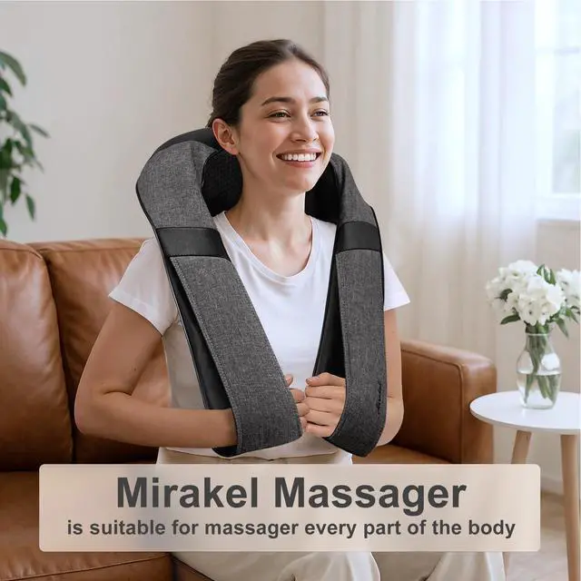 Alt view image 3 of 7 - Shiatsu Neck and Back Massager with Heat for Pain Relief Deep Tissue Gifts
