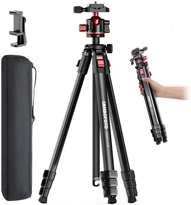 Main image of 68" Travel Tripod for Camera Phone Camcorder, Ball Head, Aluminum