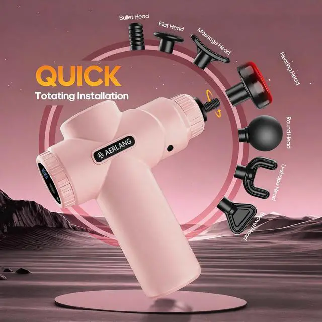 Alt view image 4 of 7 - Birthday Gifts for Women Massage Gun with Heat deep Tissue Pink