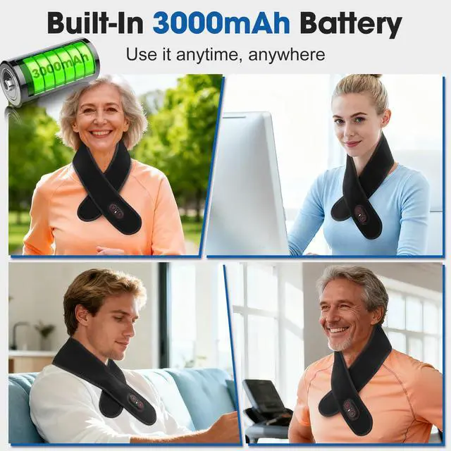 Alt view image 4 of 7 - Cordless Neck Heating Pad for Pain, Neck Massager with 660nm 850nm Red Light, Neck Heating Pad for Pain Electric, Heated Neck Brace Wrap for Soreness Stiffness Pain Relief