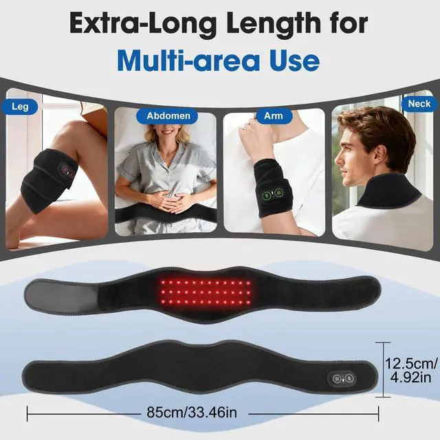 Alt view image 7 of 7 - Cordless Neck Heating Pad for Pain, Neck Massager with 660nm 850nm Red Light, Neck Heating Pad for Pain Electric, Heated Neck Brace Wrap for Soreness Stiffness Pain Relief