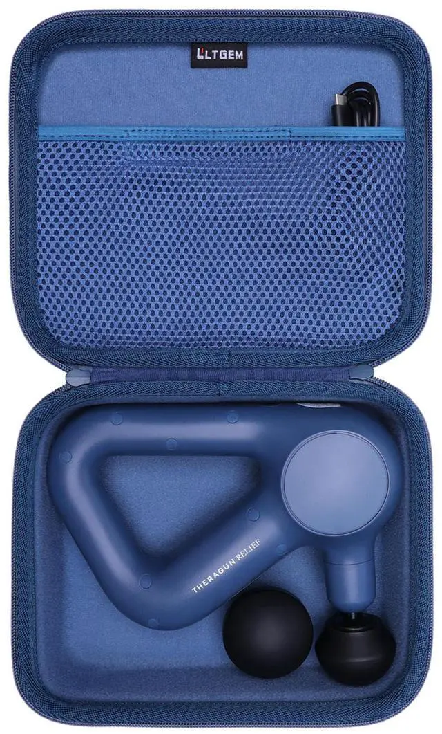 Main image of Massage Case Compatible with TheraGun Relief Handheld Percussion Massage Gun/Neck/Back/Leg/Shoulder Massage Gun - Travel Protective Carrying Storage Bag, Blue(Case Only)