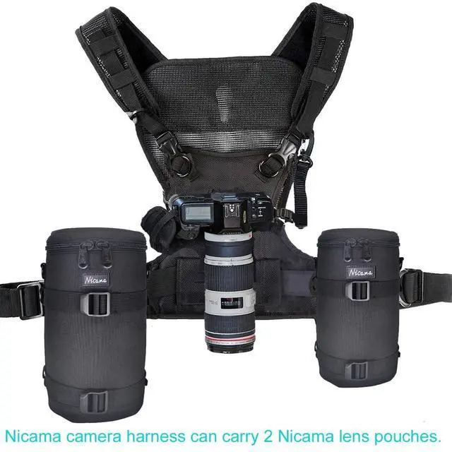 Alt view image 2 of 6 - S-VEST Camera Carrying Chest Harness Vest System with Secure Strap for 1 Camera Canon Nikon Sony Panasonic Olympus Fuji