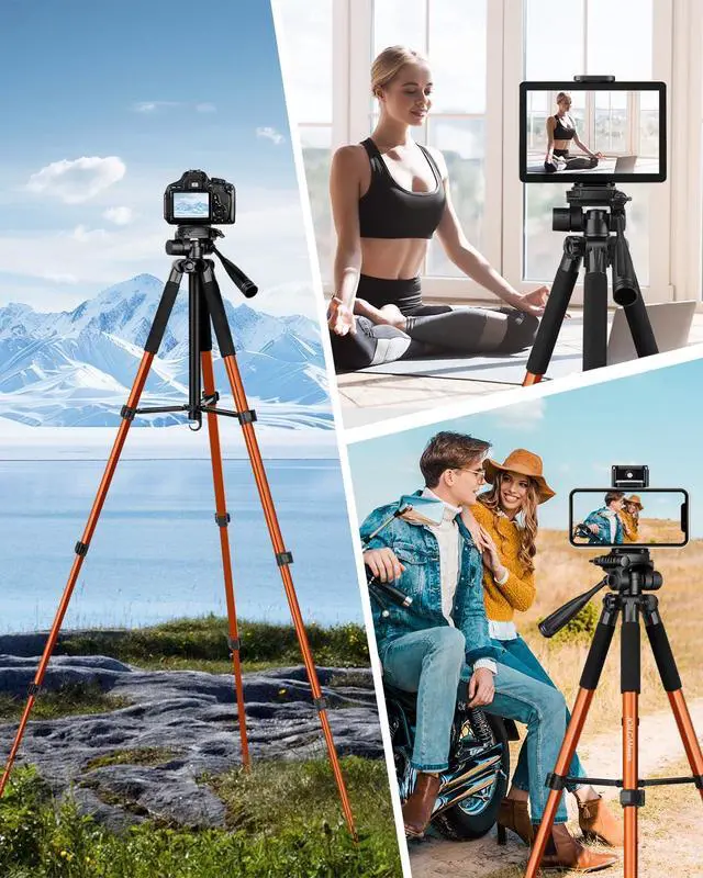 Alt view image 5 of 7 - 67" Phone iPad Tripod, Professional Camera Tripod
