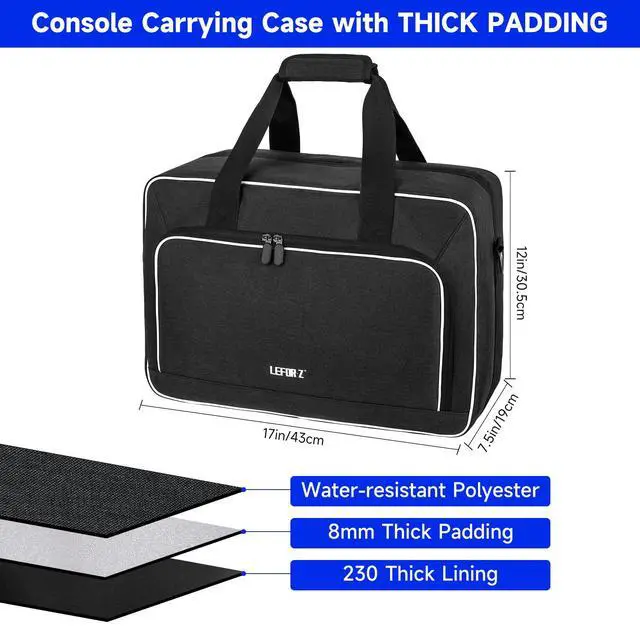Alt view image 4 of 7 - Travel Carrying Case Fits for PS5/PS5 Pro/PS4 with Thick Padding