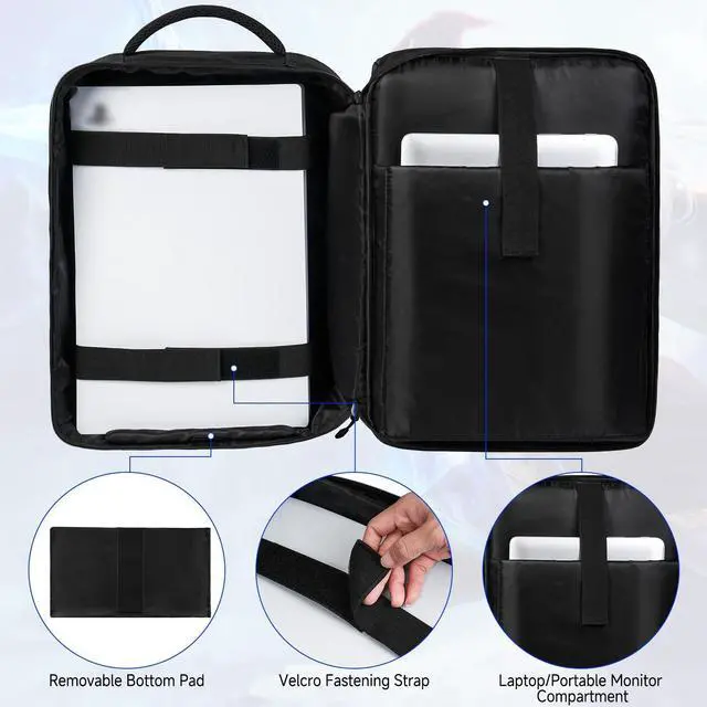Alt view image 3 of 7 - Gaming Travel Backpack Bag Compatible with PS5/PS5 Pro/PS5 Slim/PS4