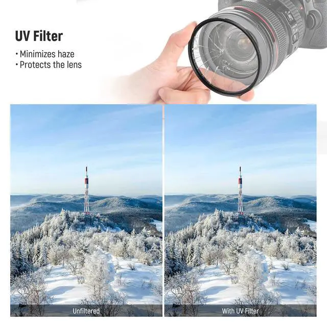 Alt view image 5 of 7 - 67mm UV/CPL/ND Lens Filter Kit, UV Protection + Circular Polarizing + Neutral Density (ND8) Camera Lens Filter Set with Multicoated Optical Glass, Slim Frame & Upgraded Foldable Storage Case