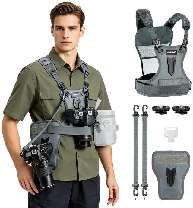 Main image of Dual Camera Harness, Multi Carrying Radio Chest Vest System