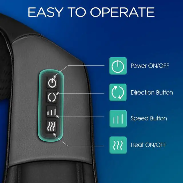 Alt view image 3 of 7 - Shiatsu Neck and Back Massager with Heat for Home, Car, Office