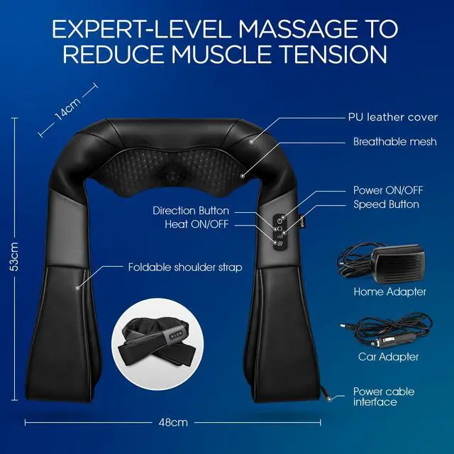 Alt view image 7 of 7 - Shiatsu Neck and Back Massager with Heat for Home, Car, Office