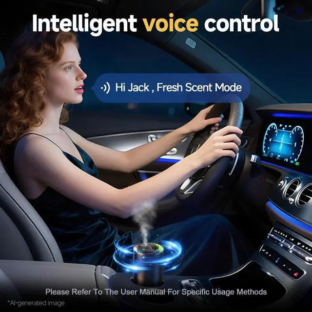 Alt view image 2 of 7 - Smart Car Air Freshener, Voice Control Car Diffuser (Cologne)