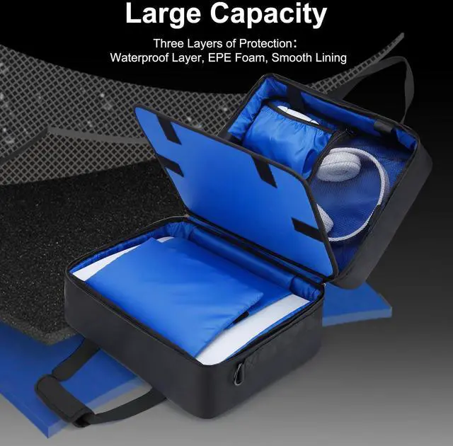 Alt view image 2 of 7 - Carrying Case Compatible with PS5/PS5 Pro/PS5 Slim, All Black