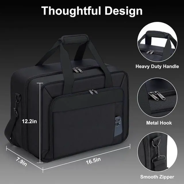 Alt view image 3 of 7 - Carrying Case Compatible with PS5/PS5 Pro/PS5 Slim, All Black