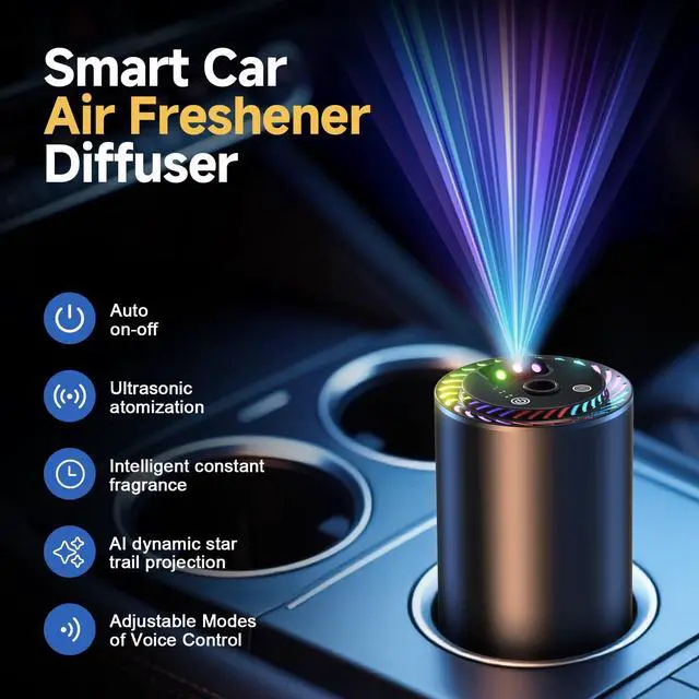 Alt view image 3 of 7 - Smart Car Air Freshener, Voice Control Car Diffuser (Cologne)