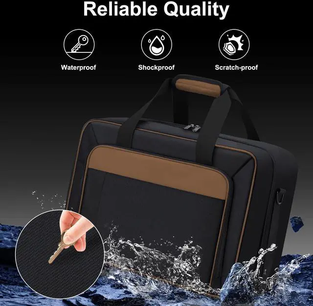 Alt view image 5 of 7 - Carrying Case Compatible with PS5/PS5 Pro/PS5 Slim, Brown