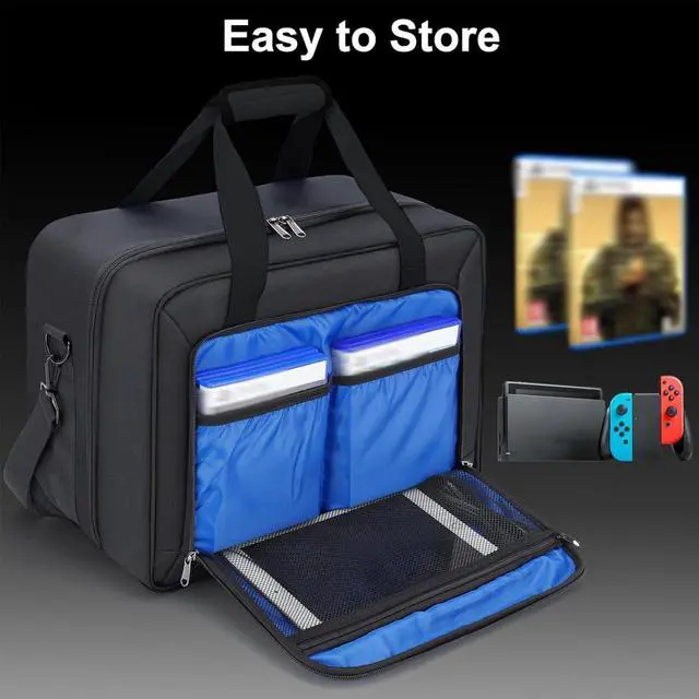Alt view image 4 of 7 - Carrying Case Compatible with PS5/PS5 Pro/PS5 Slim, All Black