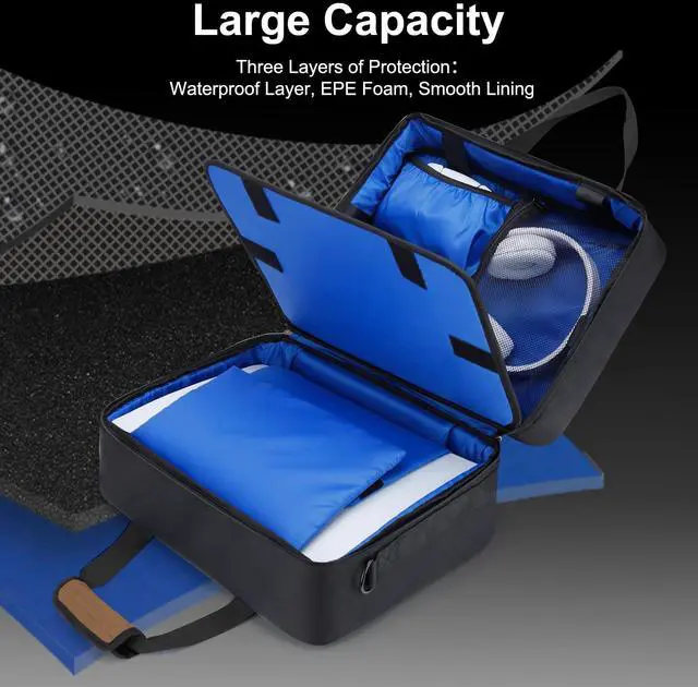 Alt view image 2 of 7 - Carrying Case Compatible with PS5/PS5 Pro/PS5 Slim, Brown