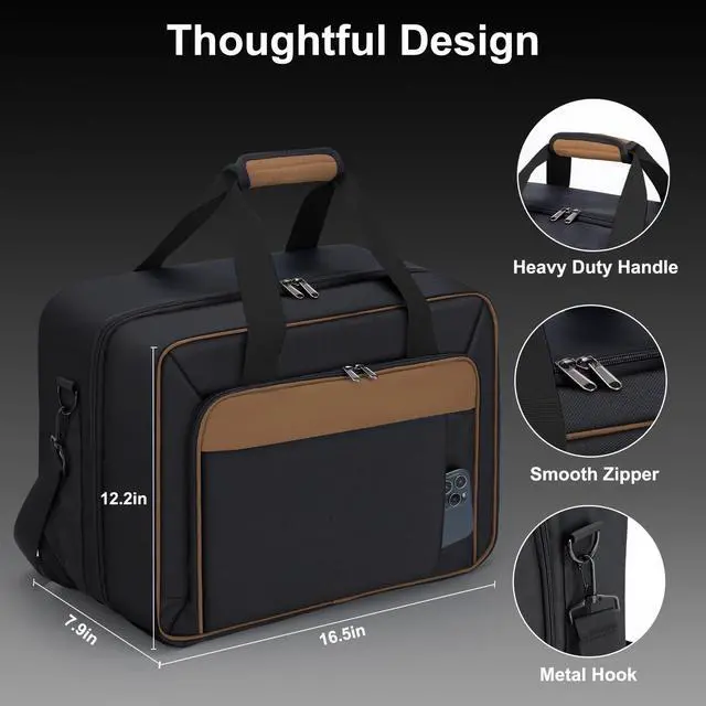 Alt view image 4 of 7 - Carrying Case Compatible with PS5/PS5 Pro/PS5 Slim, Brown