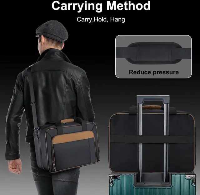 Alt view image 7 of 7 - Carrying Case Compatible with PS5/PS5 Pro/PS5 Slim, Brown