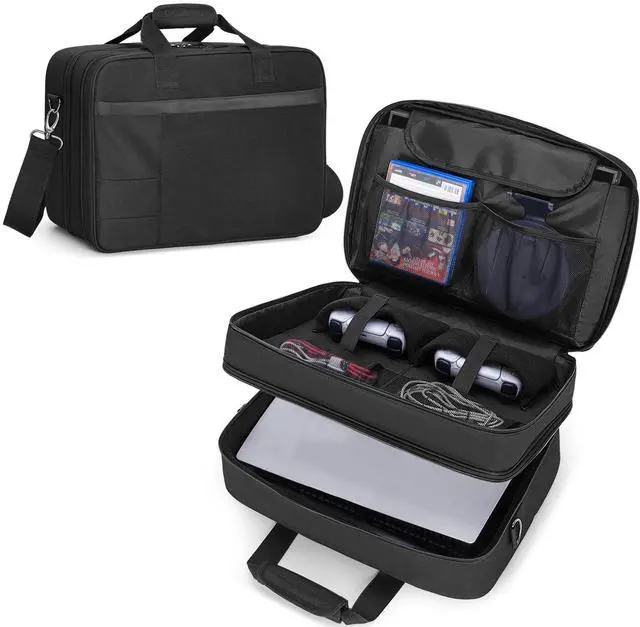 Main image of Double Layer Game Console Carrying Case Compatible with PS5/Slim/Pro