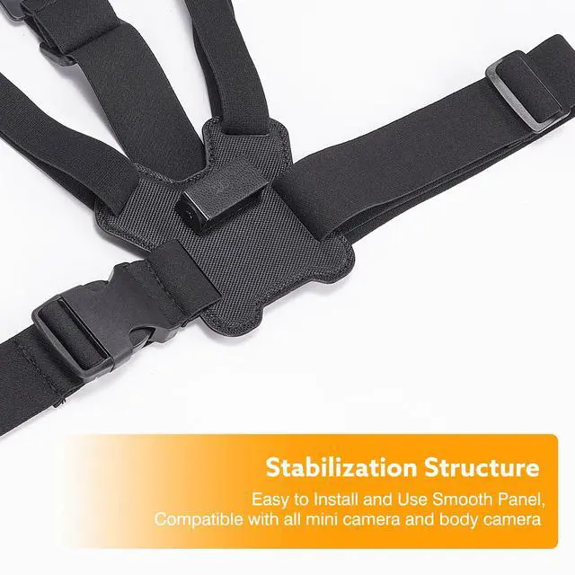 Alt view image 7 of 7 - Body Camera Vest Mount,Adjustable Chest Strap Belt for All Brand Body Worn Camera,Dual Shoulder Body Cam Mount for Police,Sports,Hiking