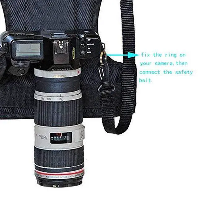 Alt view image 4 of 7 - Multi Camera Carrying Chest Harness Vest System with Side Holster and Secure Straps for Canon Nikon Sony Panasonic Olympus DSLR Cameras