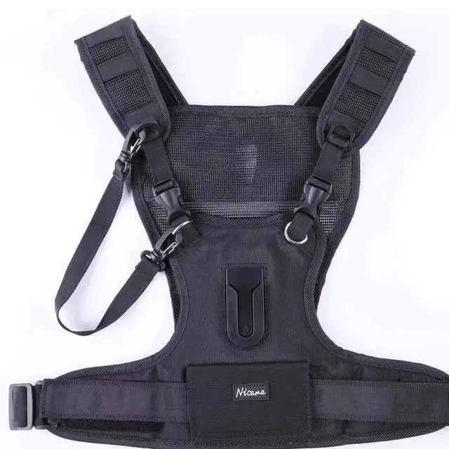 Alt view image 7 of 7 - Multi Camera Carrying Chest Harness Vest System with Side Holster and Secure Straps for Canon Nikon Sony Panasonic Olympus DSLR Cameras