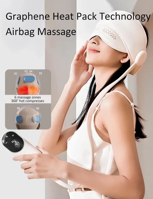 Alt view image 2 of 6 - Electric Head Massager for Headaches, Eye Massager with Heat