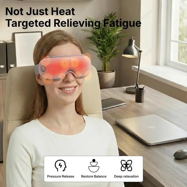 Alt view image 3 of 7 - Eye Massager with Heat and Air Compression for Relaxation