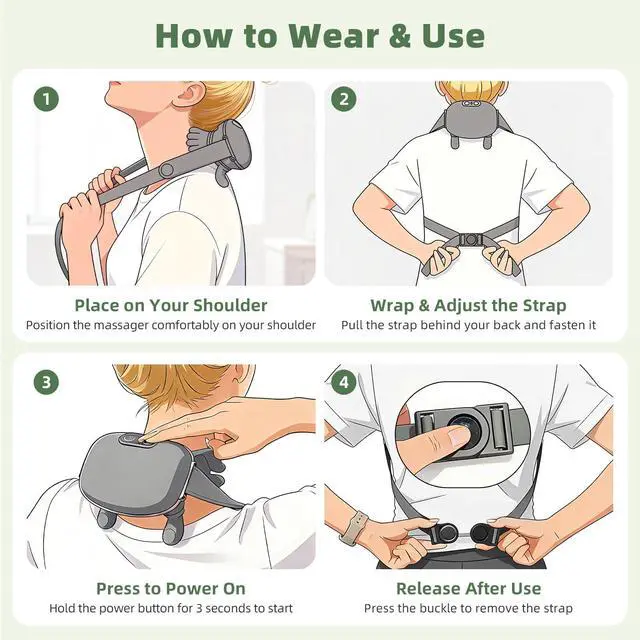 Alt view image 6 of 7 - Cordless Neck Massager with Heat,Bionic Heated Massager,Portable Shiatsu Neck and Back Massager with Fingers,4D Kneading & Deep Tissue Massage for Neck and Shoulder,Design for Pain Relief and Muscle