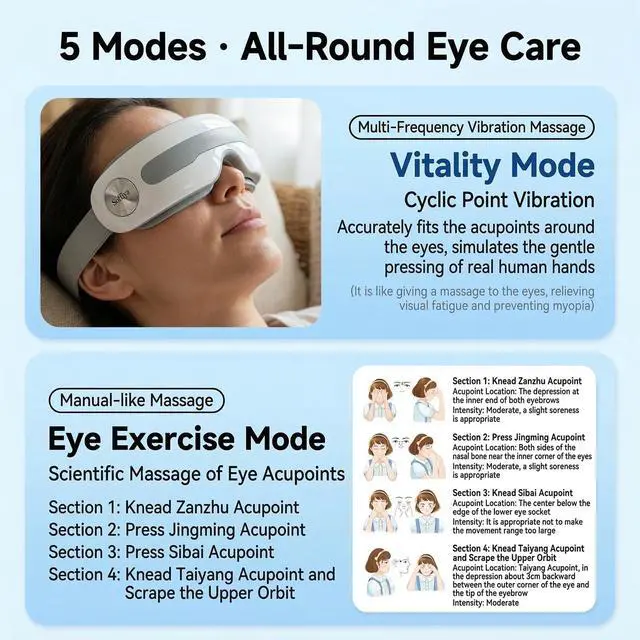 Alt view image 6 of 7 - Eye Massager with Steam & Vibration for Eye Strain & Dryness Relief Steam, Vibration, Eye Strain Relief, Dryness Relief