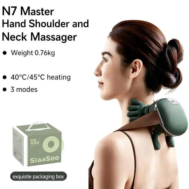 Alt view image 6 of 7 - Neck Massager with Heat for Pain Relief deep Tissue, Bionic Heated Massager with Fingers, 4D Kneading Massage, 2026 Upgraded Simulates a Real Palm Massage for Comfort, Relax Muscle Tension