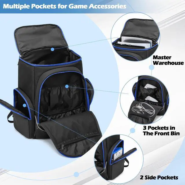 Alt view image 2 of 7 - Gaming Console Backpack Travel Bag Compatible with PS5/PS4/Xbox One