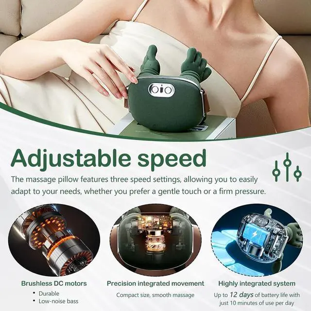 Alt view image 7 of 7 - Neck Massager with Heat for Pain Relief deep Tissue, Bionic Heated Massager with Fingers, 4D Kneading Massage, 2026 Upgraded Simulates a Real Palm Massage for Comfort, Relax Muscle Tension